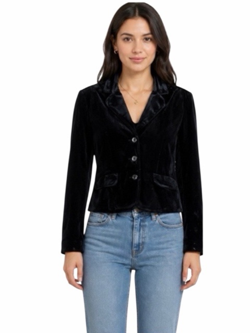 To The Max Velvet Cropped Blazer Jacket NWT